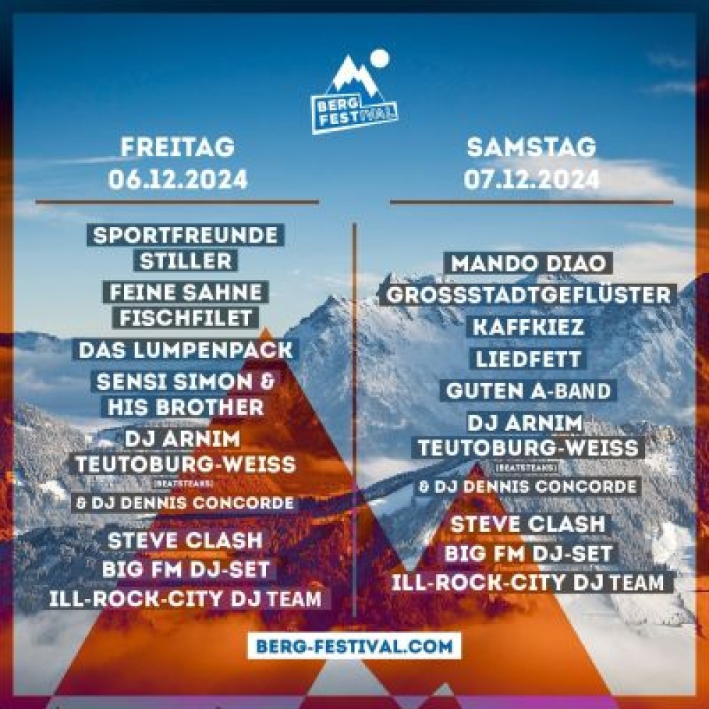 Bergfestival Line Up © Bergfestival